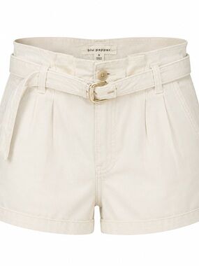 Blu Pepper Ivory Paperbag Belted Shorts Size S
